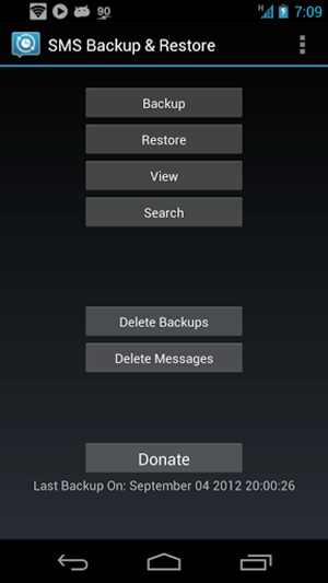 sms backup & restore step 1