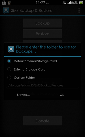 sms backup & restore step 2